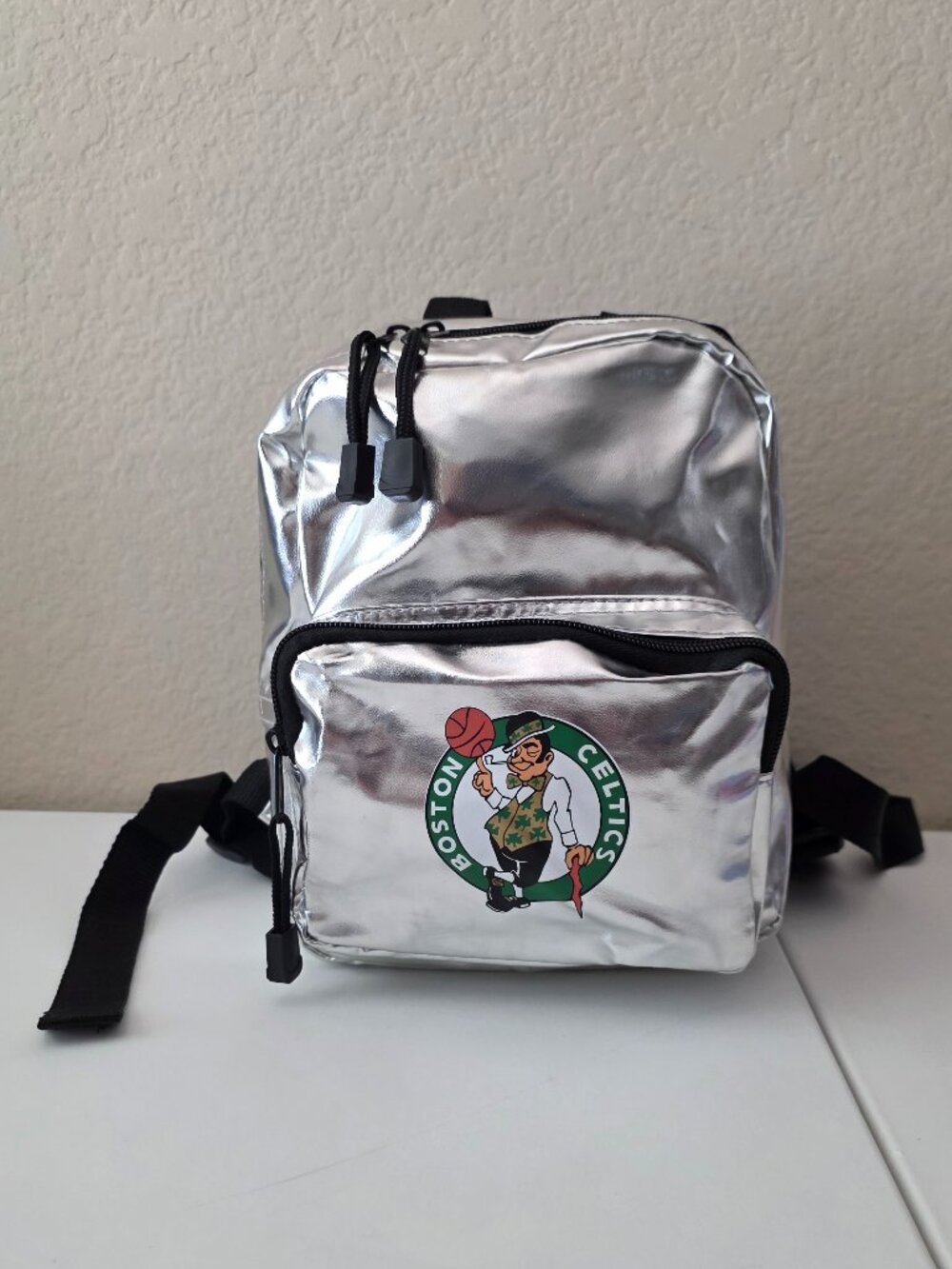 NBA Boston Celtics Mini 9" Backpack Silver Logo Basketball NWT